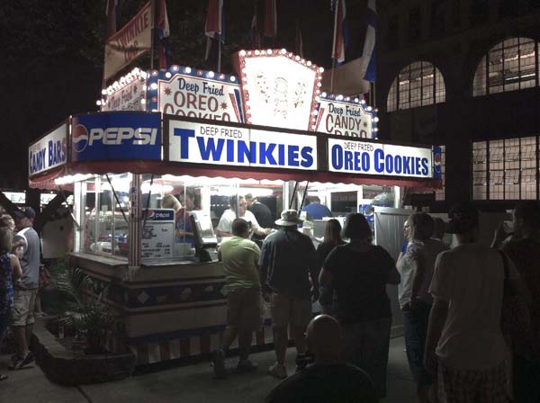 Food stand selling Deep Fried Twinkies and Oreos at the Iowa State Fair